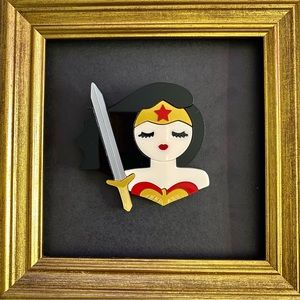 Wonder Woman plexi Brooch - from sample sale